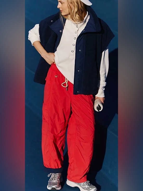 Free People Pants - Free People Movement In The Wild Fleece Lined Pants. NWT. Victory red combo